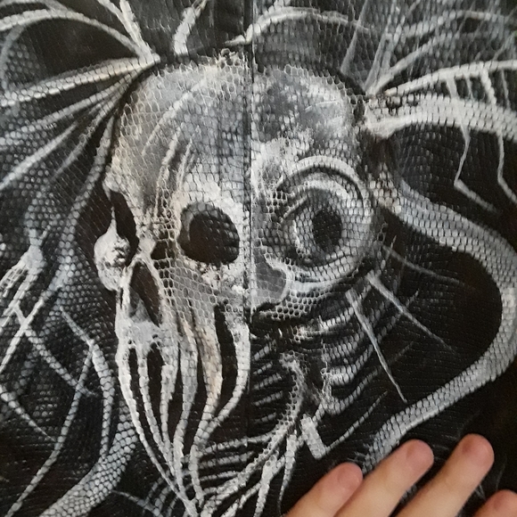 Painted snake print pleather Jacket - Picture 2 of 2